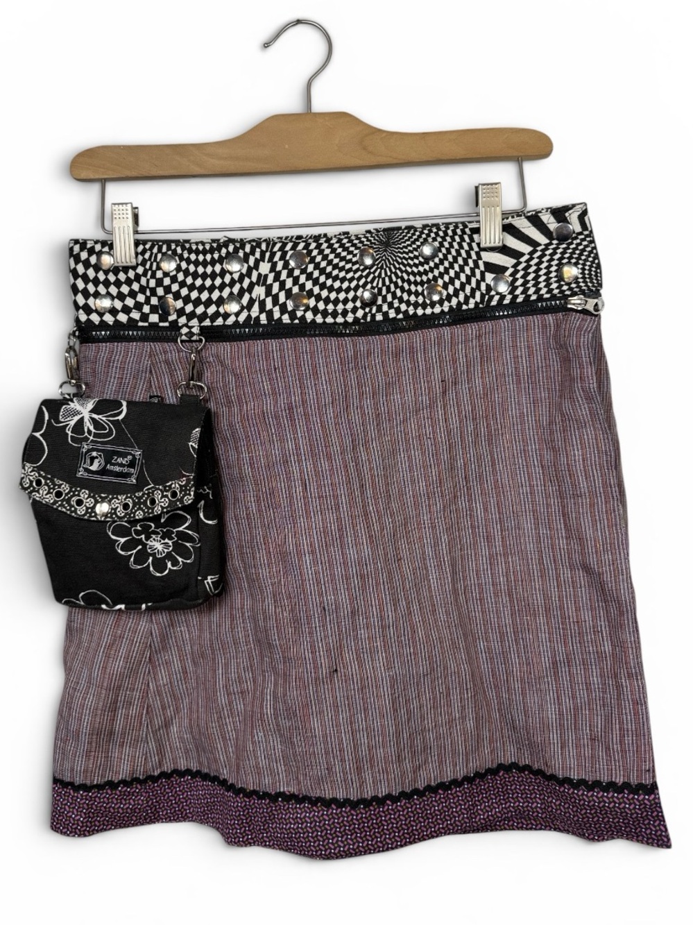 Zand Amsterdam Medium Length Reversible Skirt with Detachable bag W2443 One Size